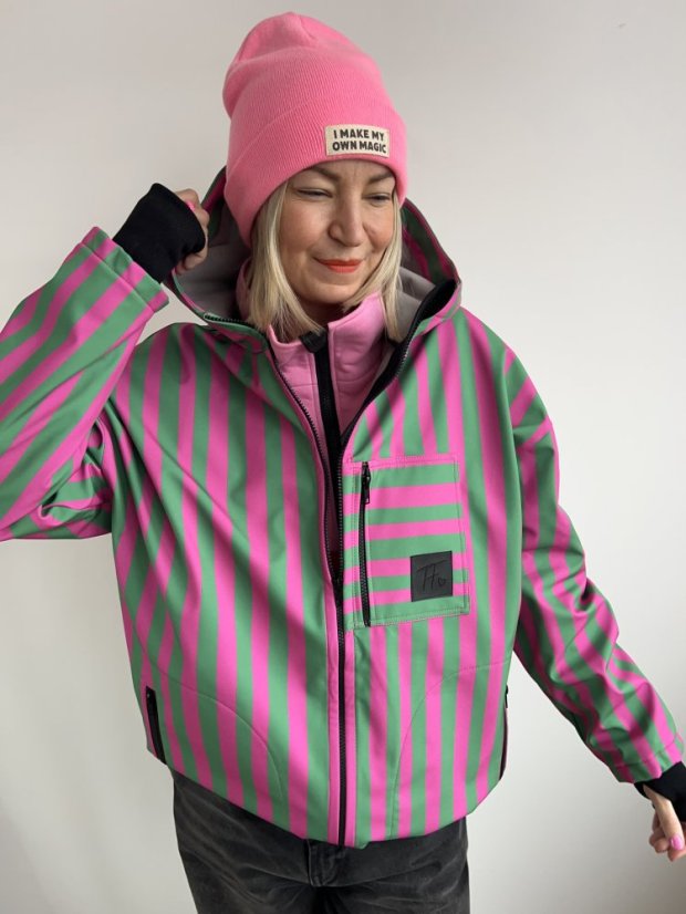 Softshellka Zeleno&Růžovka - Barva: Zeleno&Růžovka, Velikost: UNI