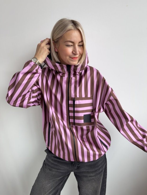 Softshellka Hnědo&Růžovka JARNÍ - Barva: Hnědo&Růžovka, Velikost: UNI