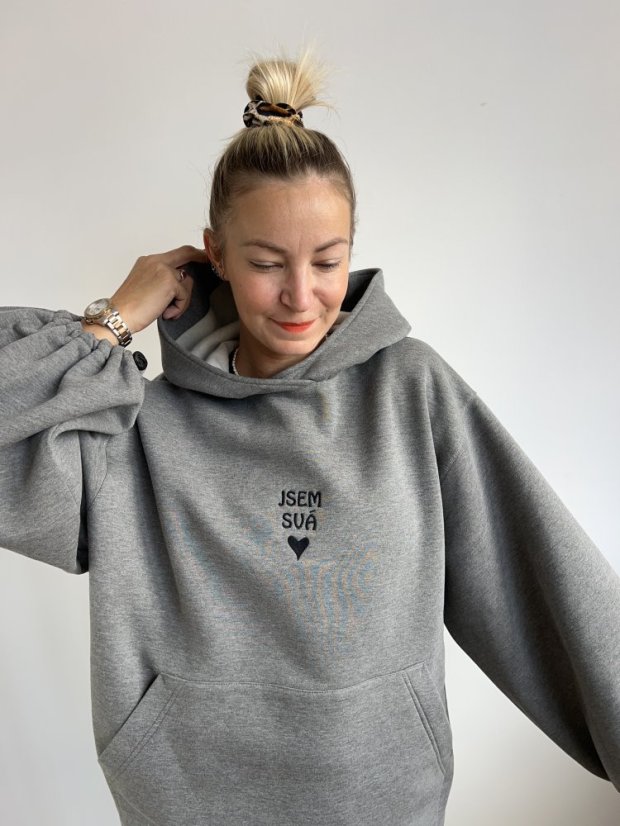 JSEM SVÁ mikina - Barva: Šedá, Velikost: UNI