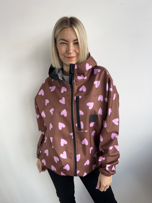 Jarní softshellka SRDCE HNĚDÁ