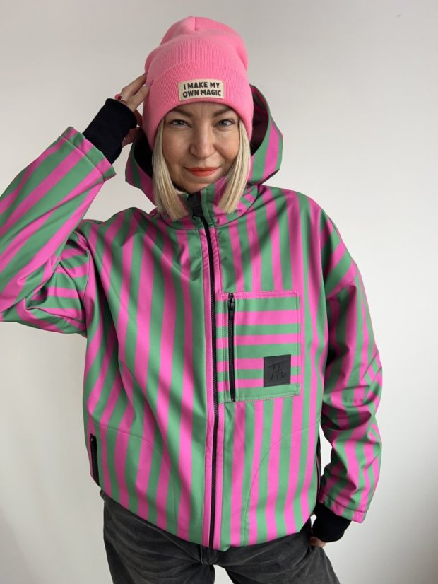 Softshellka Zeleno&Růžovka - Barva: Zeleno&Růžovka, Velikost: UNI