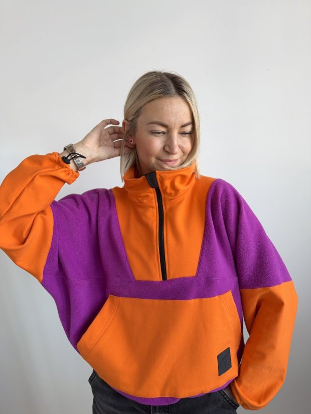 Mikina LAVA - Barva: Fialka&Oranž, Velikost: UNI
