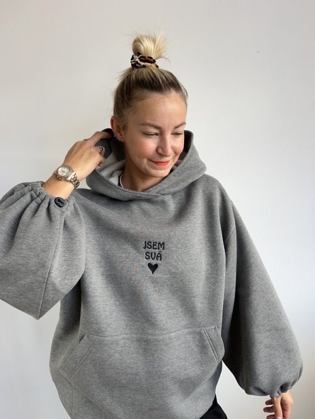 JSEM SVÁ mikina - Barva: Šedá, Velikost: UNI