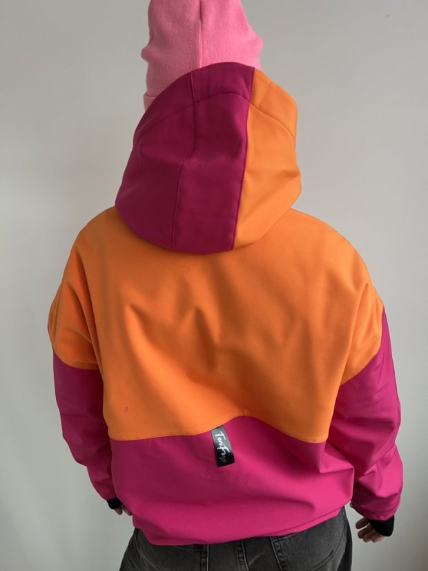 Softshellka Oranžovo&Růžovka - Barva: Oranžovo&Růžovka, Velikost: XS