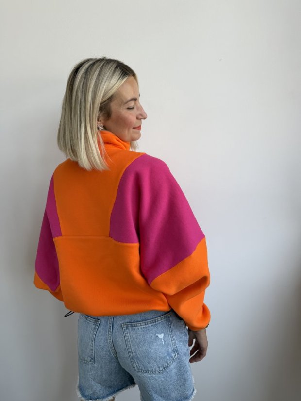 CORAL mikina - Barva: Oranžovo&Růžovka, Velikost: UNI