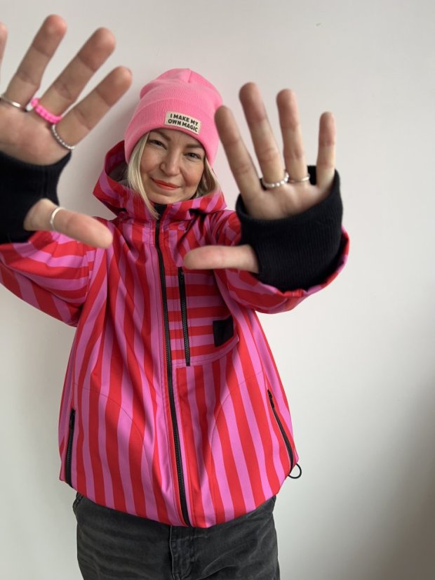 Softshellka Červeno&Růžovka - Barva: Červeno&Růžová, Velikost: UNI