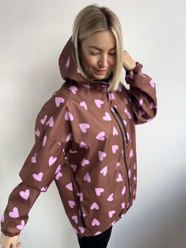 Jarní softshellka SRDCE HNĚDÁ