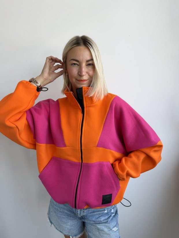 CORAL mikina - Barva: Oranžovo&Růžovka, Velikost: UNI
