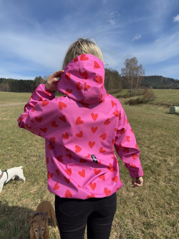 Jarní softshellka SRDCE RŮŽOVKA - Barva: Růžovka, Velikost: XS