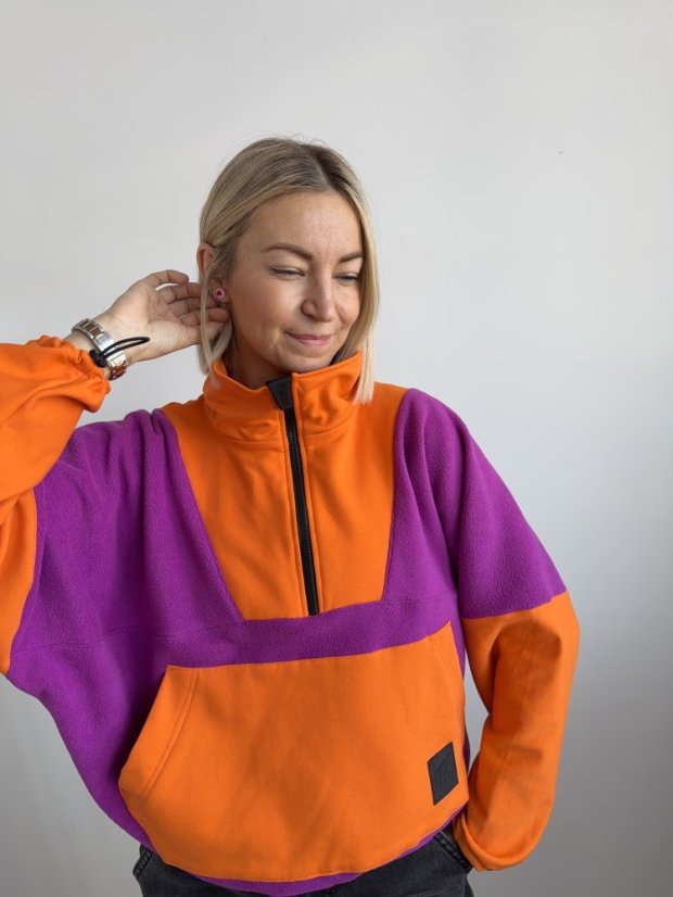 Mikina LAVA - Barva: Fialka&Oranž, Velikost: UNI