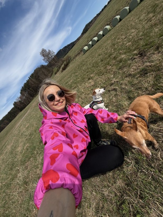 Jarní softshellka SRDCE RŮŽOVKA - Barva: Růžovka, Velikost: XS