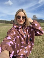 Jarní softshellka SRDCE HNĚDÁ