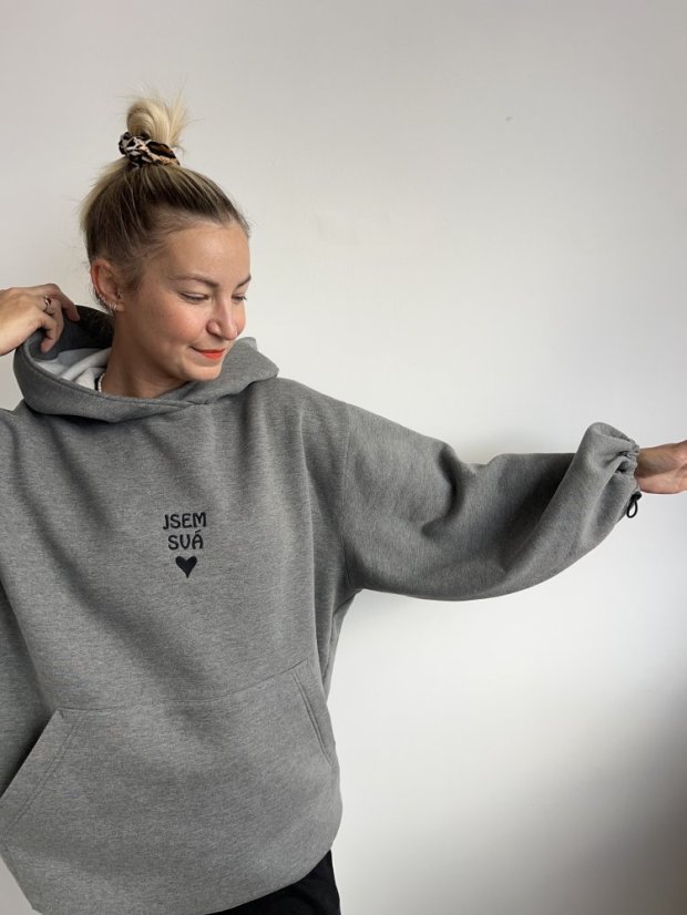 JSEM SVÁ mikina - Barva: Šedá, Velikost: UNI